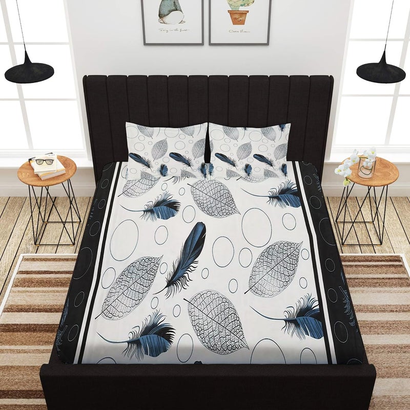 STARNSTYLE Polycotton 220 TC Floral Printed King Size Double Bedsheet with 2 Pillow Covers (90 x 90 Inches) - Multi Color - Image 2